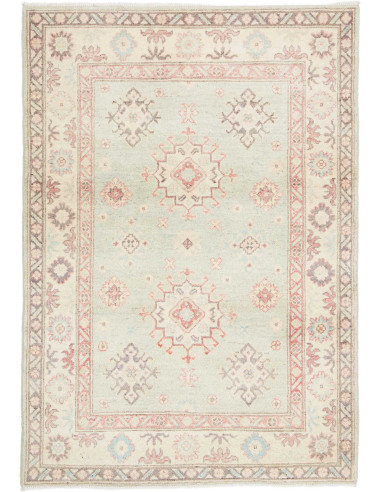 Rug Kazak Afghanistan 105x148 Mint Green Beige