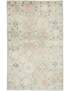 Rug Kazak Afghanistan 97x150 Mint Green Salmon
