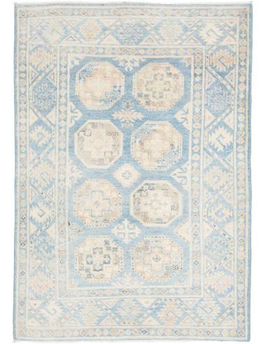 Rug Kazak Afghanistan 104x148 Light Blue Cream