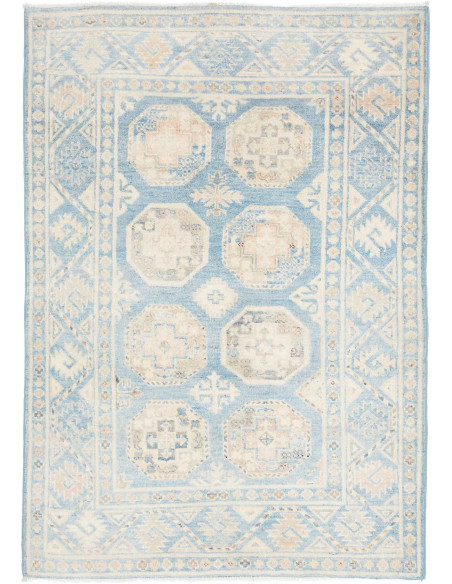 Tappeto Kazak Afghanistan 104x148 Azzurro Chiar