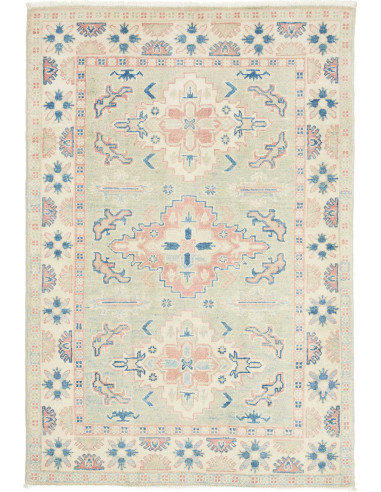 Rug Kazak Afghanistan 99x147 Sage Green Cream C