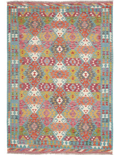 Rug Kilim Afghanistan 165x246 Turquoise Pink Or