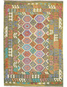 Rug Kilim Afghanistan 179x249 Olive Green Sky B