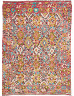Rug Kilim Afghanistan 183x244 Red Pink Blue Tur