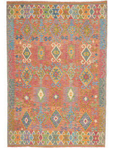 Rug Kilim Afghanistan 169x247 Terracotta Blue G