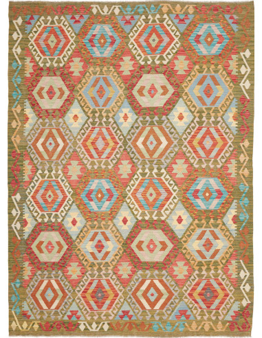 Hand Made Rug Kilim Afghanistan 180x246 Green T