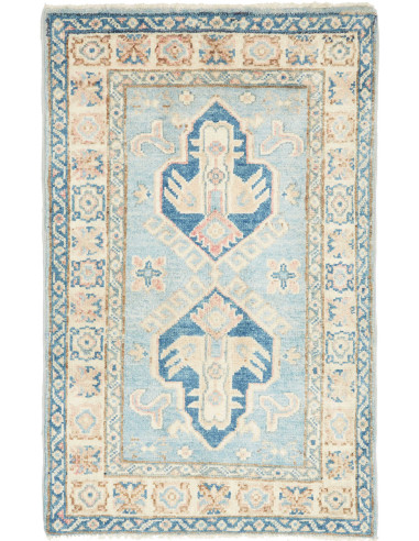Hand Made Rug Kazak Afghanistan 61x96 Sky Blue