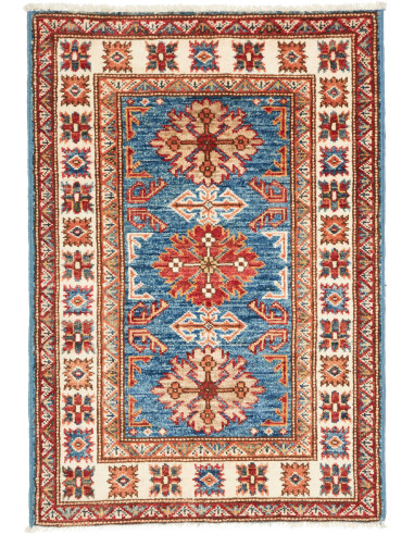 Hand Made Rug Kazak Fine Pakistan 64x91 Blue Cr