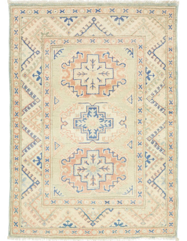 Hand Made Rug Kazak Afghanistan 83x115 Sage Gre