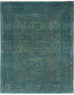 Rug Mamlouk Pakistan 150x193 Teal Distressed Da