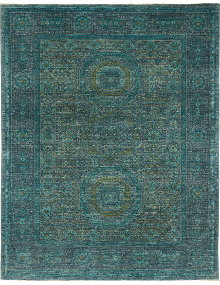 Tappeto Mamlouk Pakistan 150x193 Verde Acqua Bl