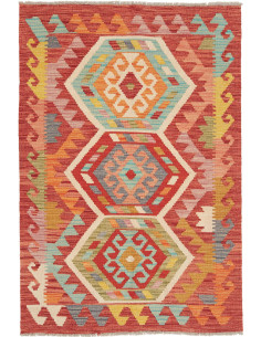 Hand Made Rug Kilim Afghanistan 97x145 Red Mult