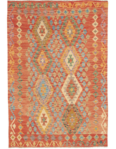 Hand Made Rug Kilim Afghanistan 125x184 Red Ora