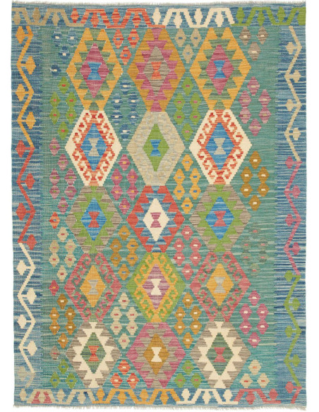 Hand Made Rug Kilim Afghanistan 127x173 Blue Gr