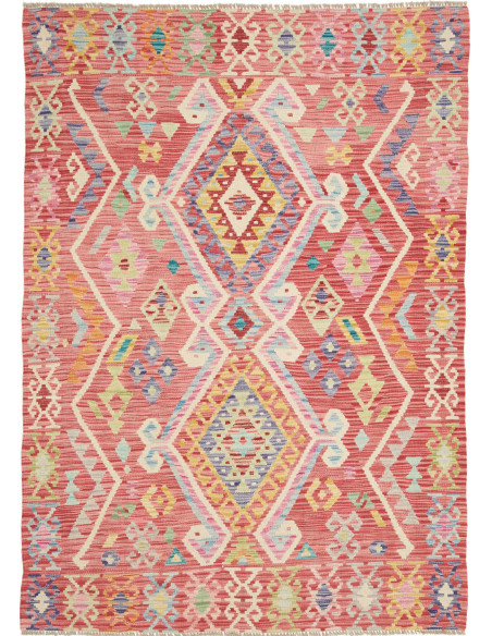 Hand Made Rug Kilim Afghanistan 131x186 Coral P