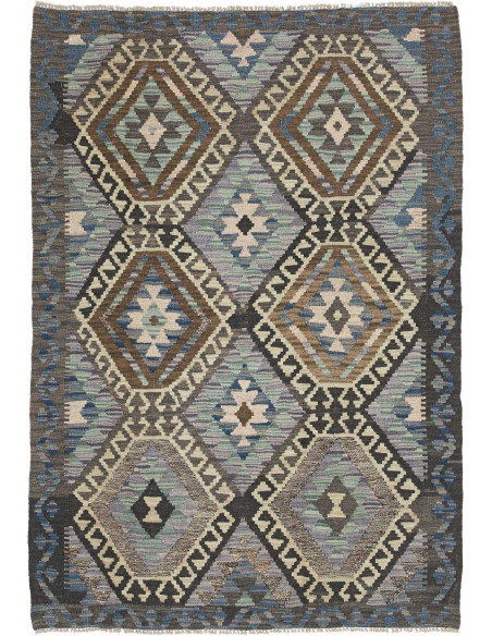 Hand Made Rug Kilim Afghanistan 122x175 Grey Bl