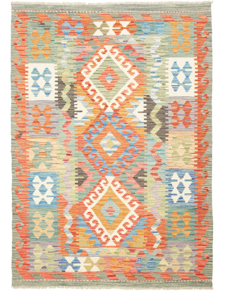 Hand Made Rug Kilim Afghanistan 124x175 Aqua Gr