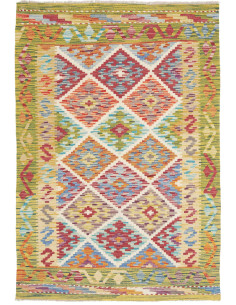 Hand Made Rug Kilim Afghanistan 105x151 Green M