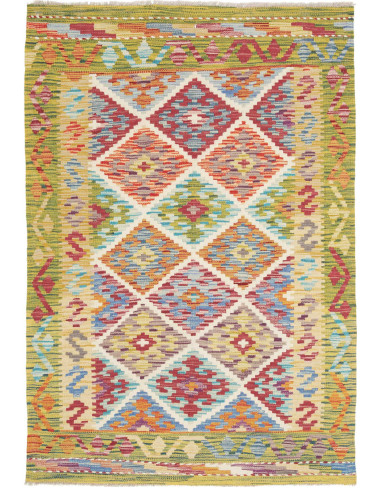 Hand Made Rug Kilim Afghanistan 105x151 Green M