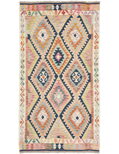 Tappeto Originale Kilim Afghanistan 100x189 Blu