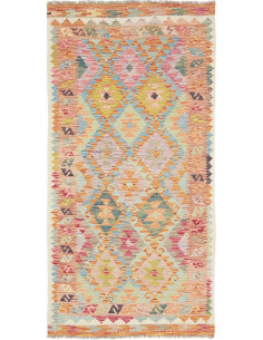 Hand Made Rug Kilim Afghanistan 98x196 Orange B