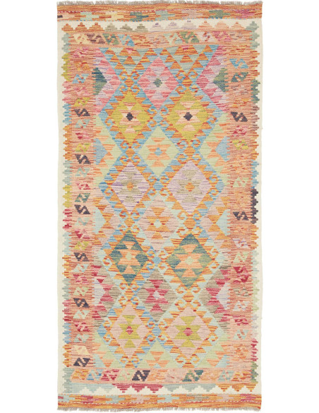Hand Made Rug Kilim Afghanistan 98x196 Orange B