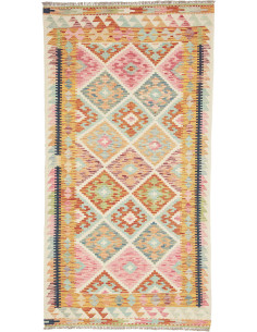 Hand Made Rug Kilim Afghanistan 105x200 Pink Bl