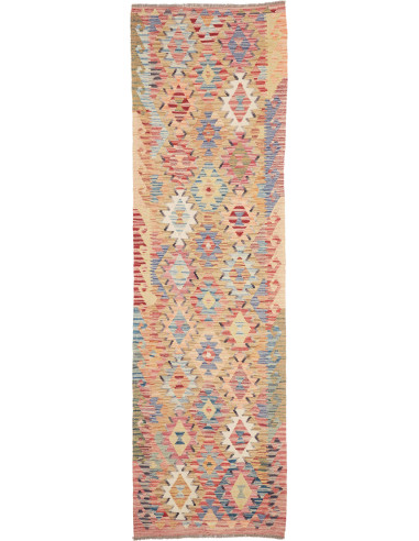 Hand Made Rug Kilim Afghanistan 87x298 Beige Re