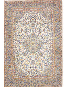 Hand Made Rug Kashan Persia 250x346 Cream Blue