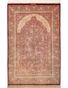 Tappeto Ghom seta Persia marrone 101x156