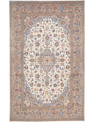 Hand Made Rug Kashan Persia 195x310 Ivory Blue