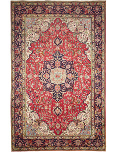 Hand Made Rug Tabriz Persia 198x310 Red Blue