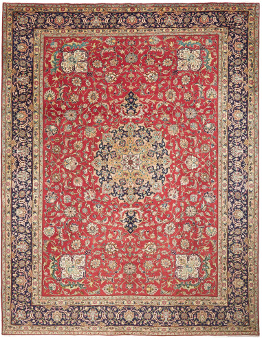 Hand Made Rug Tabriz Persia 305x400 Red Blue