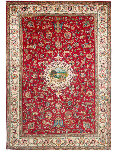 Tappeto Originale Tabriz Persia 242x343 Rosso C