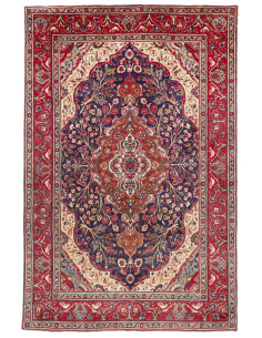 Hand Made Rug Tabriz Persia 200x300 Red Blue