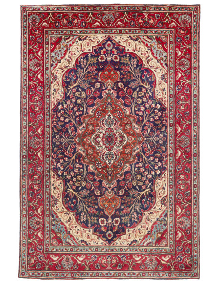 Hand Made Rug Tabriz Persia 200x300 Red Blue