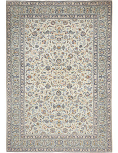 Hand Made Rug Kashan Persia 273x388 Cream Blue
