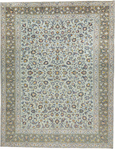 Tappeto Originale Kashan Persia 300x387 Celeste