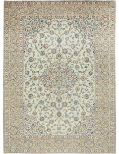 Hand Made Rug Kashan Persia 300x410 Cream Blue