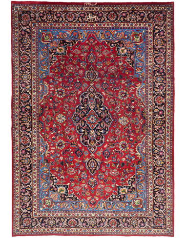 Hand Made Rug Mashad Persia 202x292 Red Blue