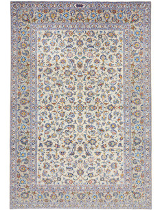 Hand Made Rug Kashan Persia 213x310 Cream Blue
