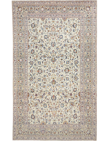 Hand Made Rug Kashan Persia 253x415 Cream Blue