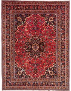 Hand Made Rug Mashad Persia 297x395 Red Dark Bl