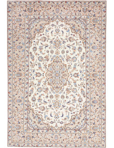 Hand Made Rug Kashan Persia 198x294 Cream Ivory
