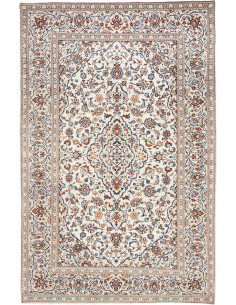 Hand Made Rug Kashan Persia 198x304 Cream Blue
