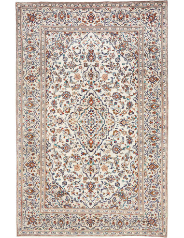 Hand Made Rug Kashan Persia 198x304 Cream Blue