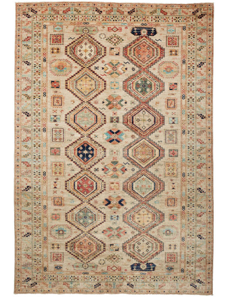 Hand Made Rug Kazak Fine Pakistan 203x303 Beige