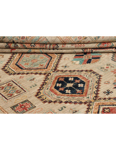 Hand Made Rug Kazak Fine Pakistan 203x303 Beige