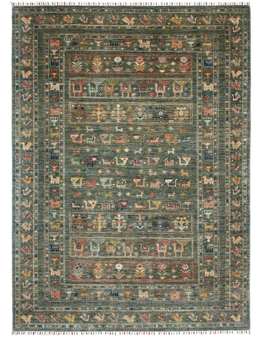 Hand Made Rug Rubin Pakistan 167x231 Teal Green