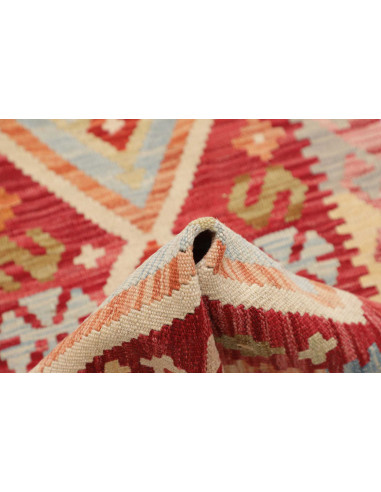 Hand Made Rug Kilim Afghanistan 60x194 Red Beig